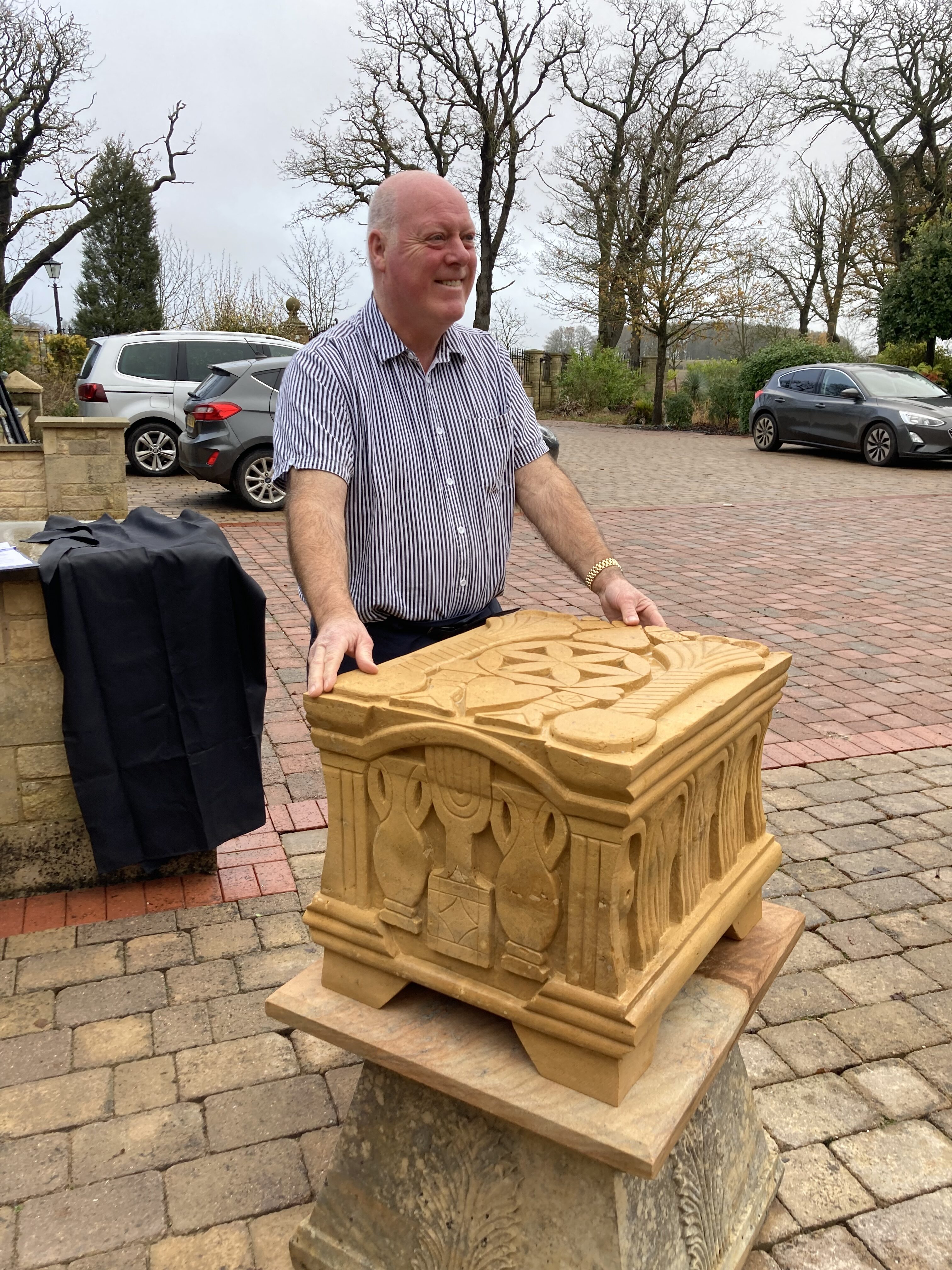 Phil Kerry of Goldholme Stone Quarry with The Lincoln Jewish Memorial Stone
