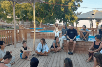 Victims of terror gathered outside to share stories and community with each other